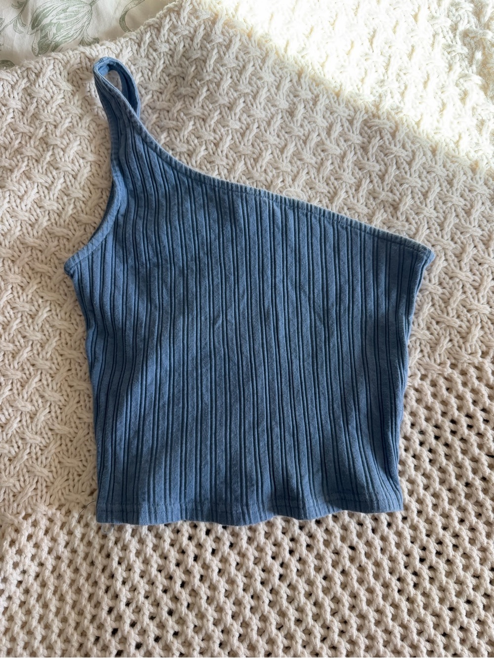 Better Be Ribbed One-Shoulder Camisole - Blue